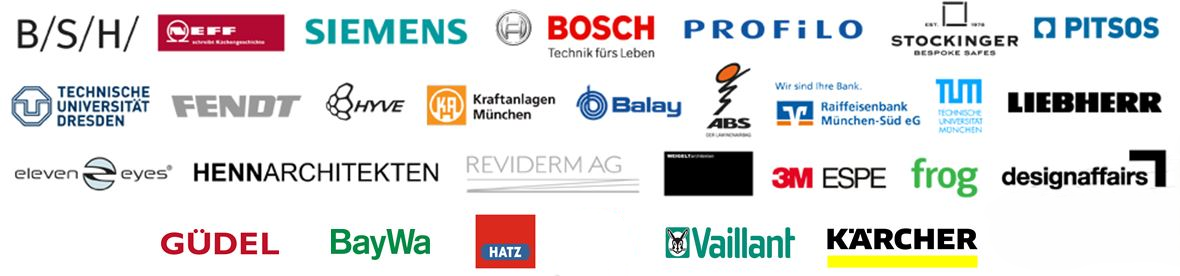Referenzen: Auflistung der Kundenlogos